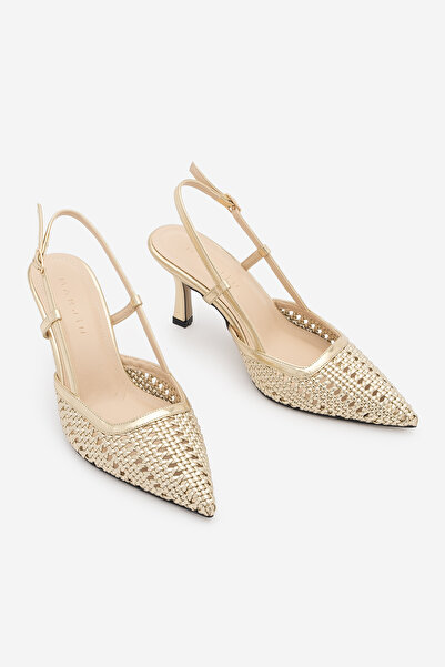 Marjin Γυναικεία παπούτσια στιλέτο με μυτερή μύτη, ανοιχτή πλάτη, πλεκτά στο ...