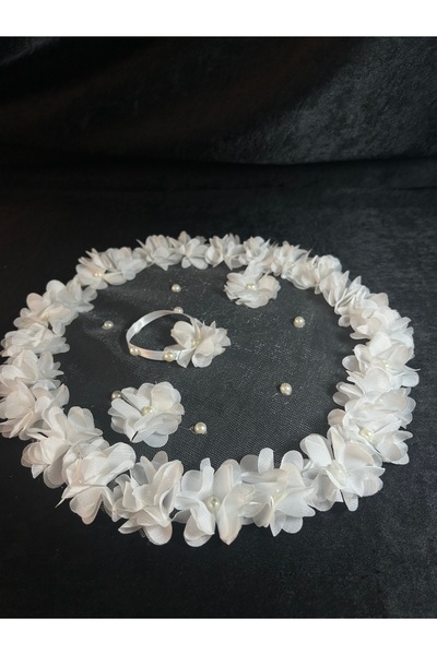 Bridal Luxe Gelin mendili Arnavut mendili nedime mendili tüllü dantel incili ...