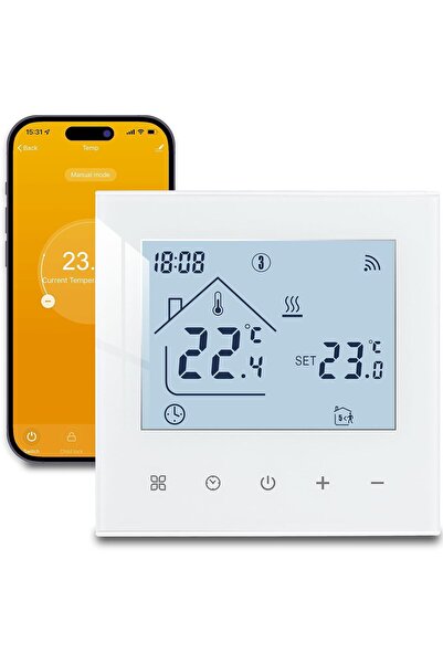 BEOK CONTROLS Beok WiFi Θερμοστάτης Δωματίου, Θερμοστάτης Ενδοδαπέδιας Θέρμαν...