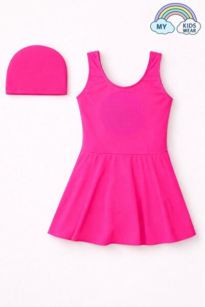 My Kids Wear Σετ μαγιό για κορίτσια με καπέλο και φούστα (μαγιό με ενσωματωμέ...