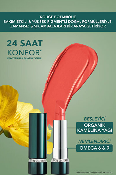 Yves Rocher Rouge Botanique Ultra Renkli Nemlendirici Saten Ruj - 300. Safran Kırmızısı -Vegan-3.5g