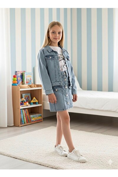 Arya Nisa Kids ΚΟΡΙΤΣΙΣΤΙΚΗ ΤΖΙΝ ΦΟΥΣΤΑ ΚΟΣΤΟΥΜΙ ΜΕ ΚΟΥΜΠΙΑ 3 ΤΕΜΑΧΙΩΝ
