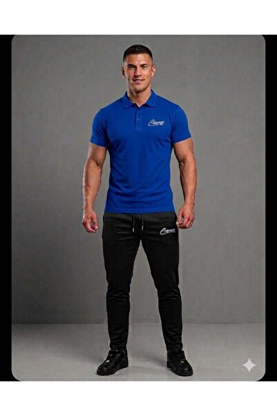 ByFourMan Σετ ανδρικών φόρμων 2 τεμαχίων με στάμπα Chicago με γιακά πόλο και ...