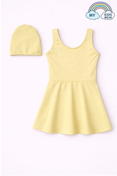 My Kids Wear Σετ μαγιό για κορίτσια με καπέλο και φούστα (μαγιό με ενσωματωμέ...