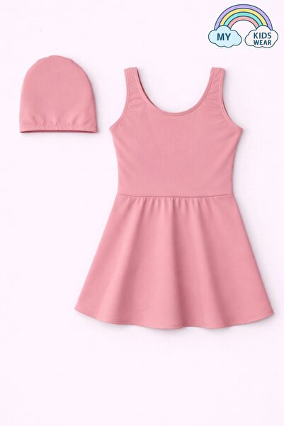 My Kids Wear Σετ μαγιό για κορίτσια με καπέλο και φούστα (μαγιό με ενσωματωμέ...