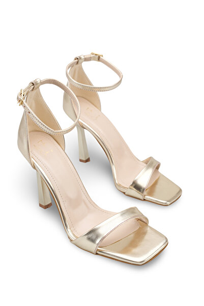 NITU Shoes Μεταλλικό χρυσό χρώμα, κλειστή πλάτη, παπούτσια με τακούνι 11 εκ. ...