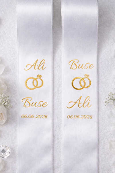 Frisson Kişiye Özel Nişan Düğün Gelin Damat İsimli Takı Kurdelesi