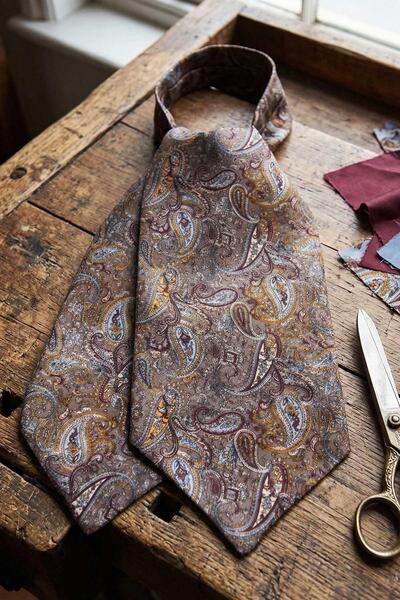 Kravatkolik Σχέδιο σάλιου Καπνιστή Ιταλική Μεταξωτή Γραβάτα Ascot SAC38