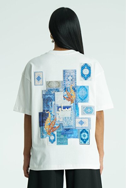 ZAVIXO ΓΥΝΑΙΚΕΙΟ Μπλουζάκι με στάμπα σε μεγάλο μέγεθος, 100% βαμβάκι |   Άνετ...