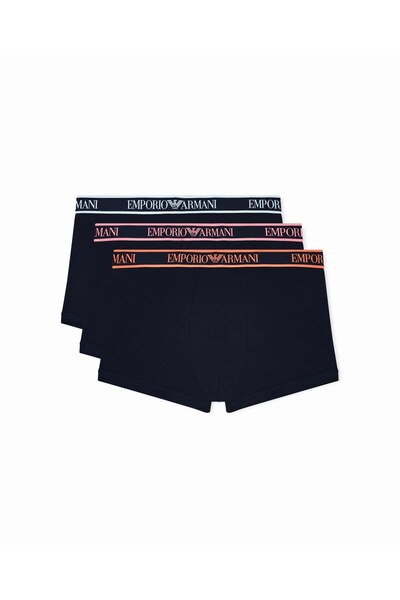 Emporio Armani Erkek Logo Detaylı Elsatik Bel Bantlı Esnek Pamuklu Üçlü Paket...