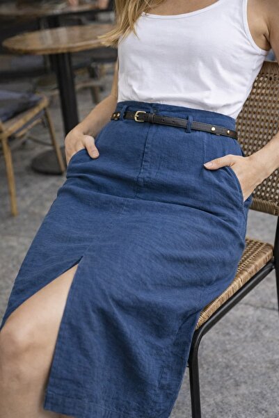 Nisam Tencel Slit Midi Skirt