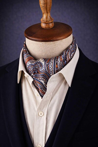 Kravatkolik Σχέδιο σάλιου Λευκή Ιταλική Μεταξωτή Γραβάτα Ascot SAC64