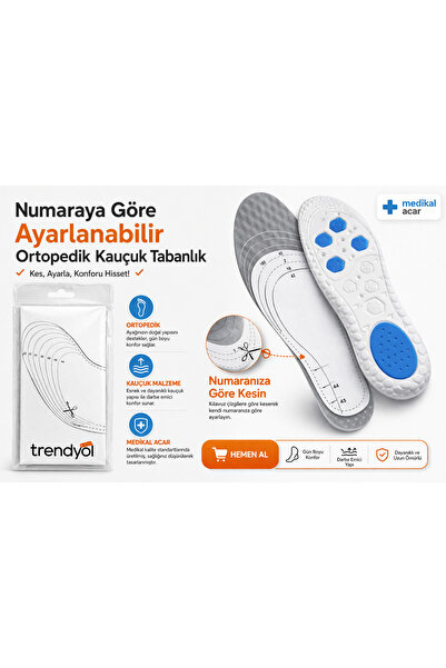 TABANLIK, KAUÇUK, ORTOPEDİK,TOPUK DİKENİ, AYARLANABİLİR, TABANLIK