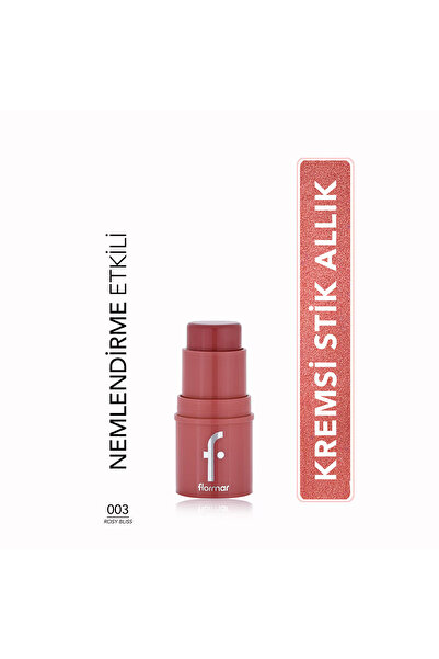 Flormar To Go Nemlendirici Etkili & Işıltılı Kremsi Stick Allık - 003 Rosy Bliss