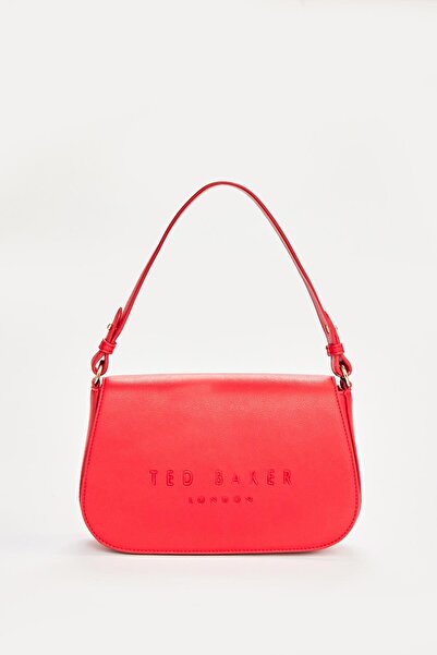 Ted Baker Kırmızı Kova Form Düz Cilt Omuz Çantası