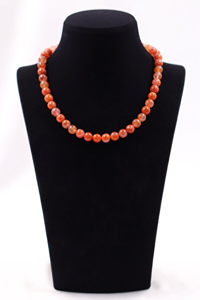 SAURACHI Yemen Agate Stone Necklace Natural Stone Strand 8 mm