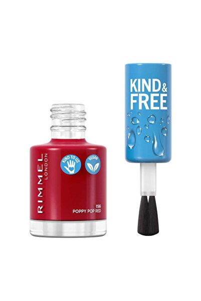 RIMMEL LONDON Kind & Free Clean Nail Polish, 156 Poppy Pop Red