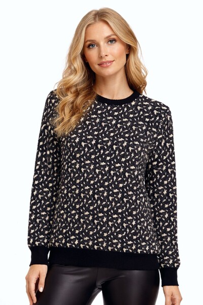 Gürkan Triko Γυναικείο πλεκτό πουλόβερ με σχέδιο λεοπάρ BGL-ST05287