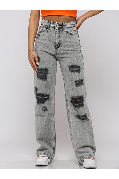 MODALİST Jeans de dama cu talia inalta gri