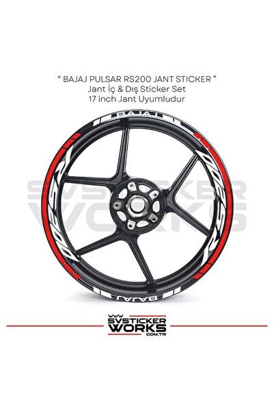 ARONA BAJAJ RS200 Jant Sticker İç Yazı Ve Dış Şerit 24'lü Set Sticker Etiket