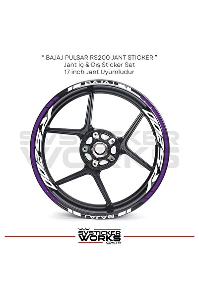 ARONA BAJAJ RS200 Jant Sticker İç Yazı Ve Dış Şerit 24'lü Set Sticker Etiket
