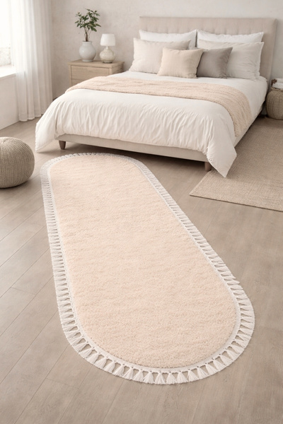 SANRUGS Home & Living Akrilik Püsküllü Oval Kesim Post Peluş Yumuşak Tavşan T...