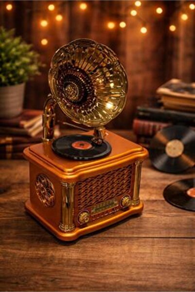 ErCorp Nostalji Radyo Gramafon Bluettooth Hoparlör FX-2505B