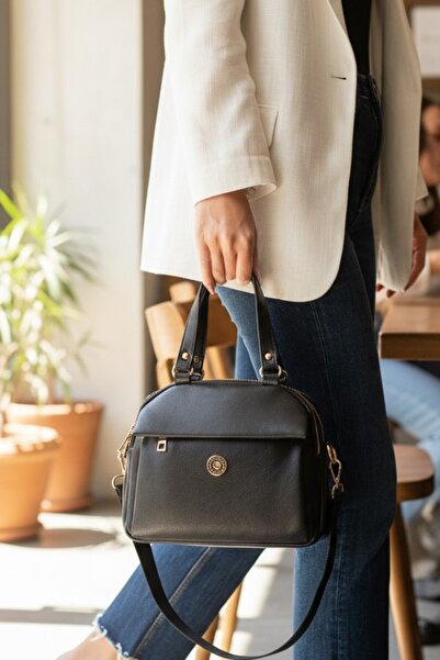 SAVETTE Women's Shoulder Bag Handbag Crossbody Bag Black Stylish and Function...