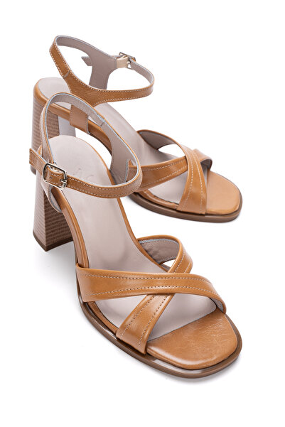 PASSAGE SHOES Women's Genuine Leather High Heel Sandals 6353 Vi̇zon