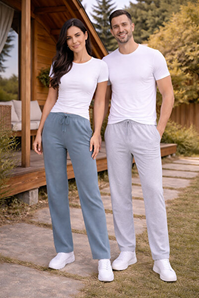 MODABOX Double Set Men's and Women's 2-Yarn Comfortable Fit Pocketed 2-Piece ...
