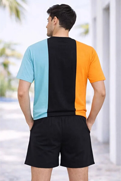 Veraura Lifestyle Men's Embroidered T-Shirt and Shorts Two-Piece Set Oversize...
