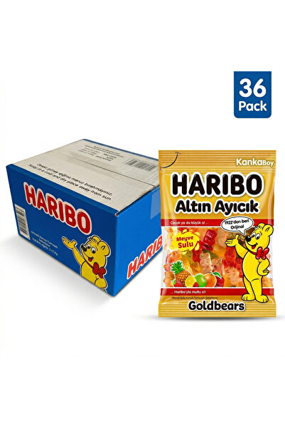Haribo Κουτί Goldbears 36 x 80γρ - Ζελεδάκια Αρκουδάκια με πιστοποίηση Halal