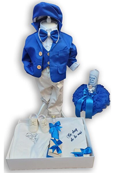 OEM trusou botez baiat Razvan costum,lumanare,trusou biserica
