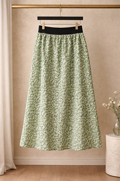 BBS Κοριτσίστικη φούστα με φλοράλ σχέδια, ελαστική μέση και χωρίς φόδρα