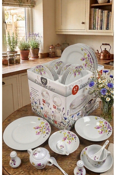 AR HOME 47 Pieces Porcelain Dınner Set