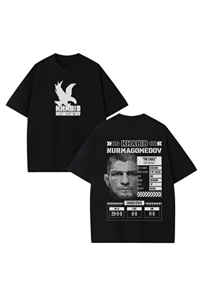 STİL-X Ufc Khabib Nurmagomedov Baskılı Unisex %100 Pamuklu Oversize T-shirt