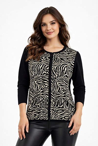 Gürkan Triko Γυναικείο πλεκτό πουλόβερ με σχέδιο ζέβρας BGL-ST05286