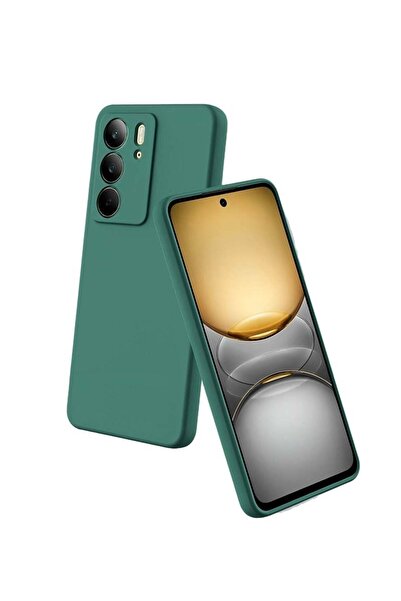 Shopi غطاء حماية سيليكون سائل ناعم فاخر لهاتف ريلمي C75 4G 2024 - أخضر داكن، ...