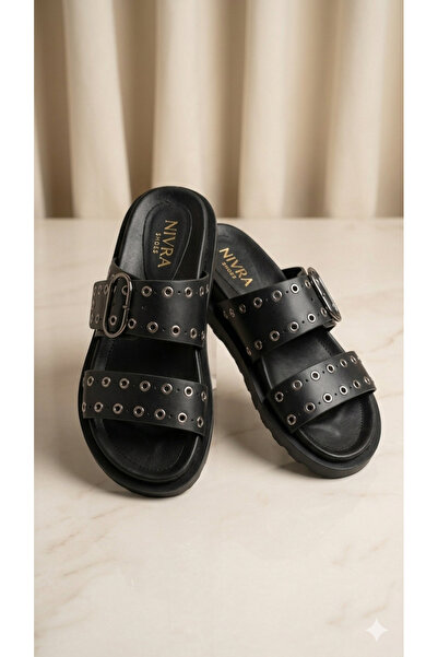 ELEVAM Σανδάλια - Καλοκαιρινές Παντόφλες με Χοντρή Σόλα και Λεπτομέρεια Καρφώ...