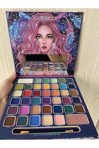 IGOODCO 40 Color Eye Shadow Includes Cosmetic Brush Mirror Medusa Pattern