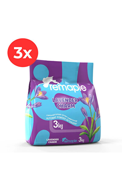 REMAPLE 3 x Detergent Powder Automatic Lavender Charm 3kg