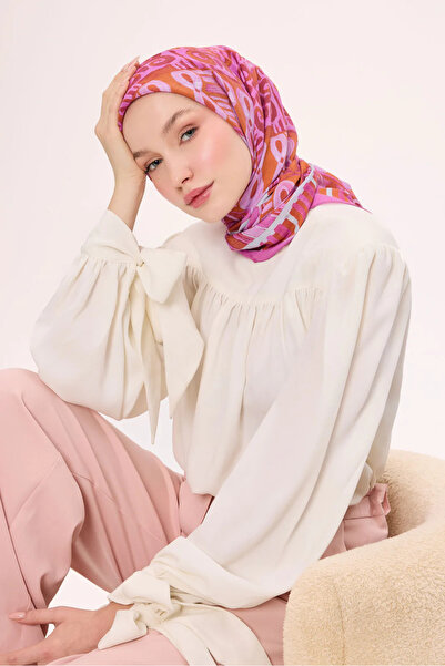 Silk Home Φουλάρι από βισκόζη βελόρα με αρχαία μοτίβα τεσσάρων εποχών 6420-20