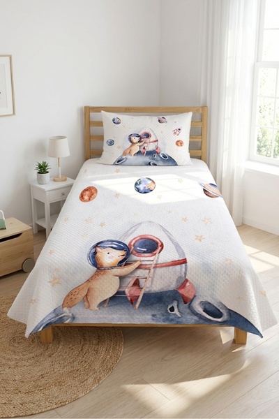 Evmila Space Themed Astronaut Children's Pique Set - Planet Galaxy Nordic Nav...