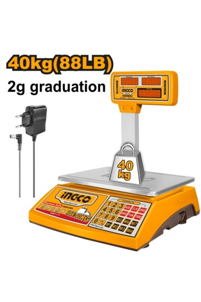 Ingco Ηλεκτρονική Ζυγαριά 40 κιλών HESA 3404