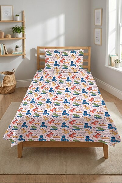 Evmila Cute Dinosaur Patterned Cheerful Children's Pique Set-Fun Safari Blue ...