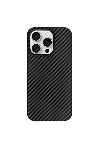 SILKASE Husa fibra de carbon MagSafe pentru Apple iPhone 16 Pro, aramid kevla...