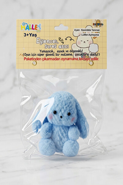 KURUXSTORE Mavi Tavşan Figürlü Squishy Eğlenceli Sıkıştırma Stres Atıcı Oyunc...
