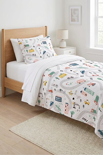 Evmila Σετ Πικέ για παιδιά με θέμα το αυτοκίνητο και την πόλη - Καπιτονέ κάλυ...