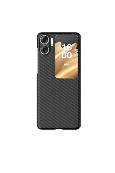 SILKASE Husa fibra de carbon pentru Oppo Find N2 Flip , aramid kevlar, negru