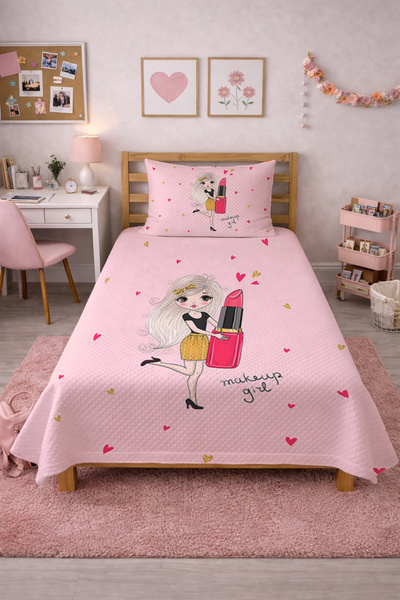 Evmila Fashionable Hearted Makeup Artist Girl's Pique Set - Cute Beauty Theme...